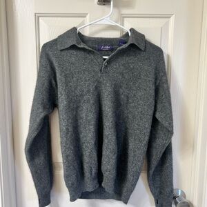 John Ashford Charcoal V-Neck Men's Sweater